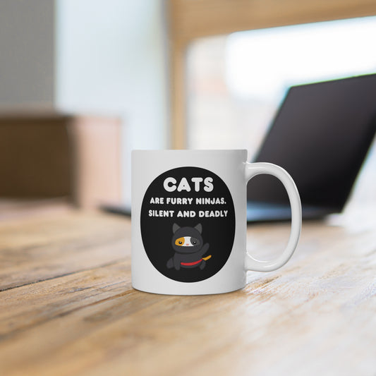 Cats Are Furry Ninjas - Ceramic Mug (EU)