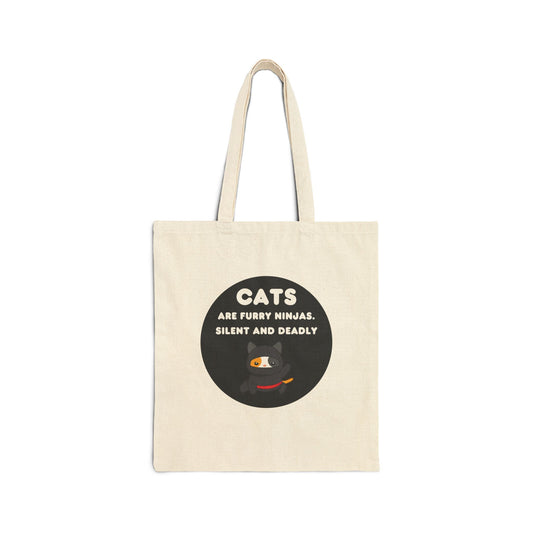 Cats Are Furry Ninjas - Tote Bags